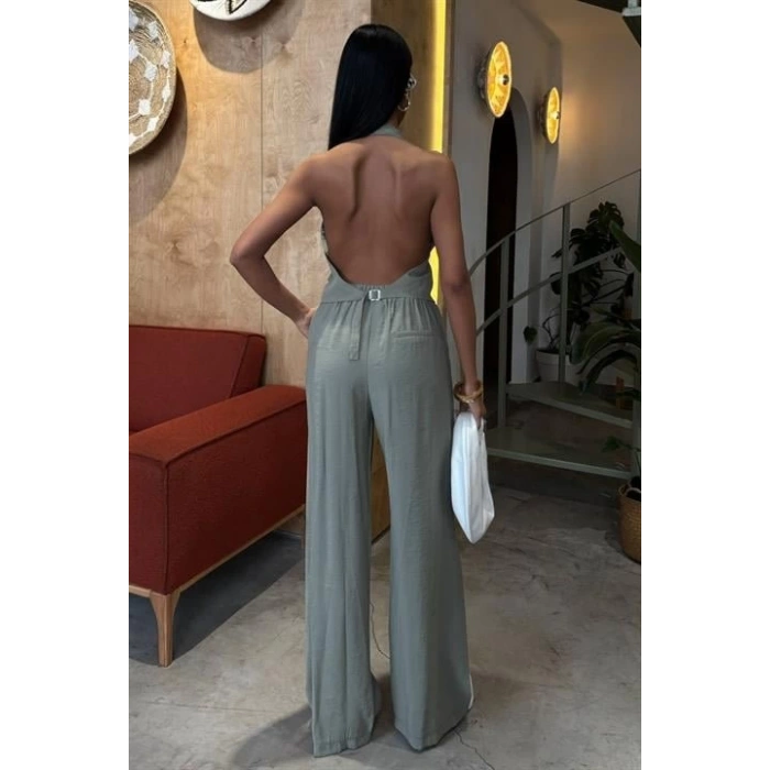 Halter Yaka Yelekli Modal Takım 10144