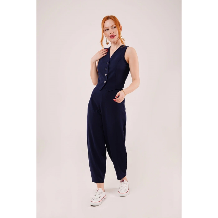 Havuç Kesim Lacivert Pantolon