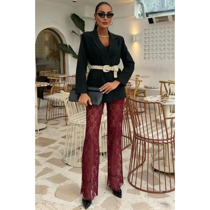 İçi Astarlı Dantel Pantolon 0081