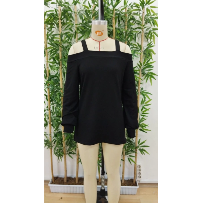 Kadın Askılı Iki Omuzu Açık Salaş Yün Viskon Bluz