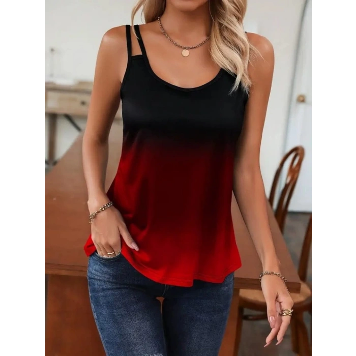 Kadın Askılı Yuvarlak Yaka Süprem Bluz