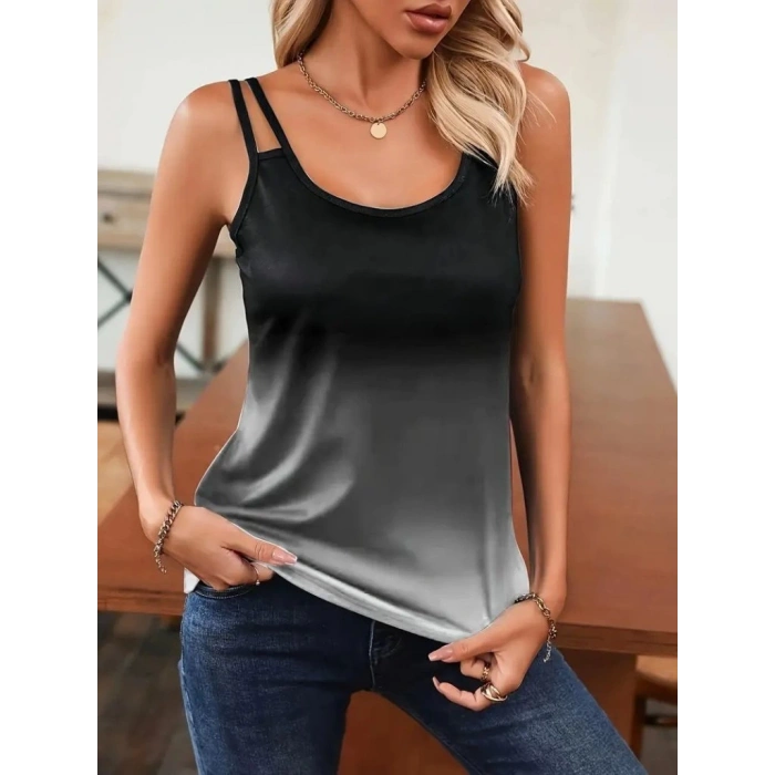 Kadın Askılı Yuvarlak Yaka Süprem Bluz