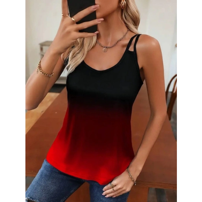 Kadın Askılı Yuvarlak Yaka Süprem Bluz