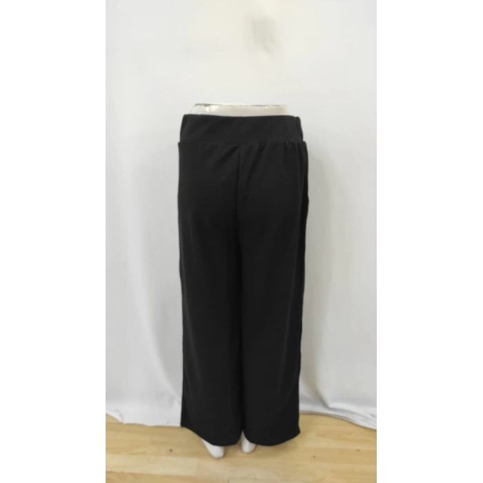 Kadın Beli Lastikli Düğmeli Ithal Krep Pantolon