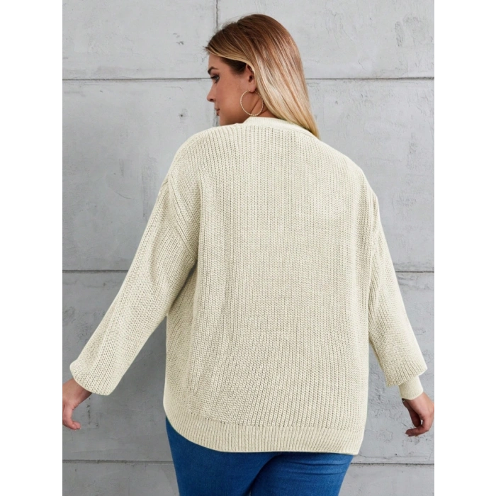 Kadın Beş Düğme Büyük Beden Triko Hırka