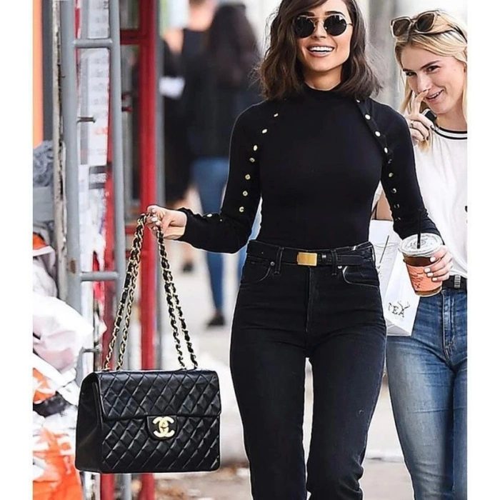 Kadın Bisiklet Yaka Kolları çıtçıtlı Kaşkorse Kumaş Bluz