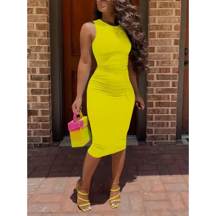 Kadın Bodycon Midi Boy Dalgıç Elbise