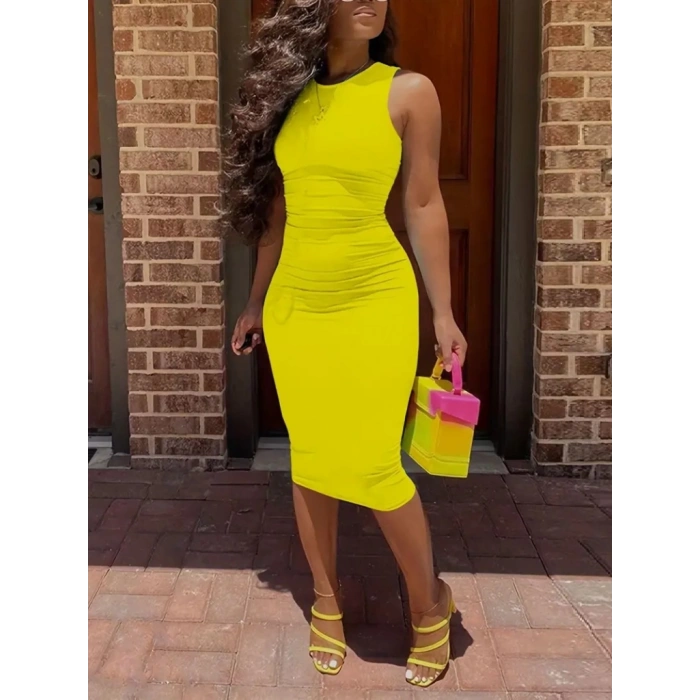 Kadın Bodycon Midi Boy Dalgıç Elbise