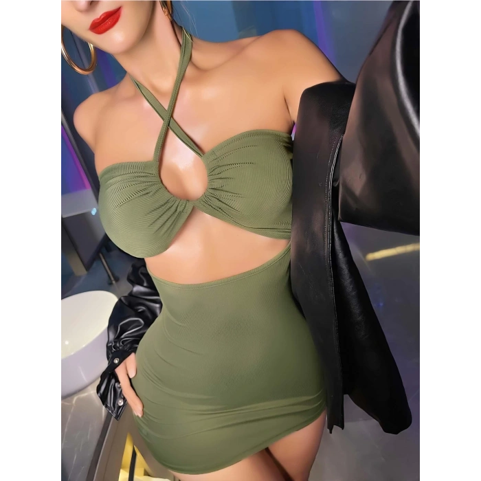 Kadın Yeşil Fantezi Clup Elbisesi 5029