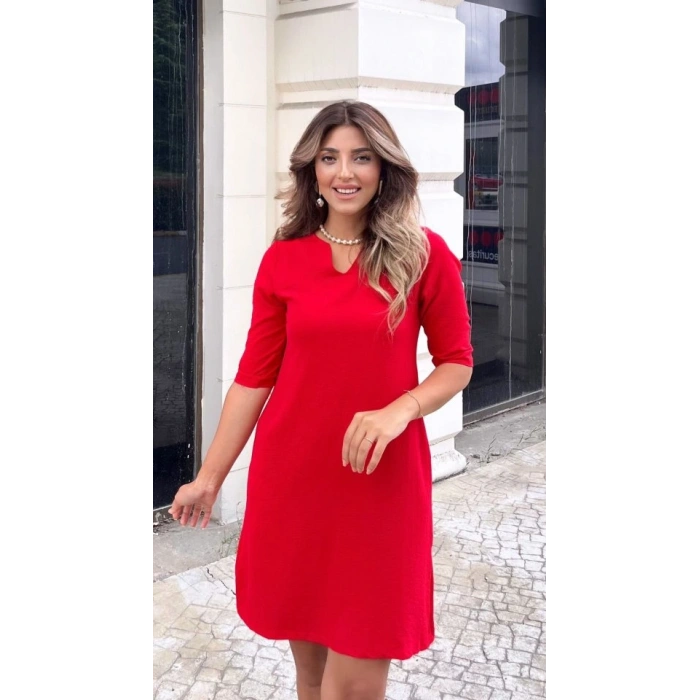 Kadın Fakir Kol V Yaka Aerobin Elbise