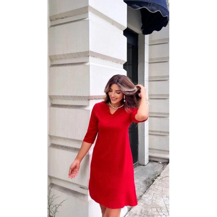 Kadın Fakir Kol V Yaka Aerobin Elbise