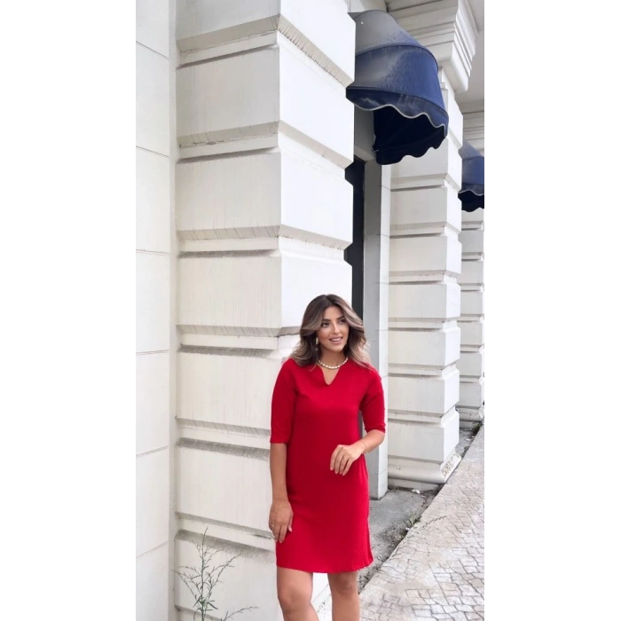 Kadın Fakir Kol V Yaka Aerobin Elbise