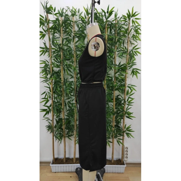 Kadın Iki Iplik Crop Etek Ikili Takım