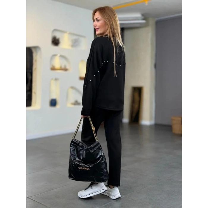 Kadın Inci Detay Modal Kumaş Ikili Takım