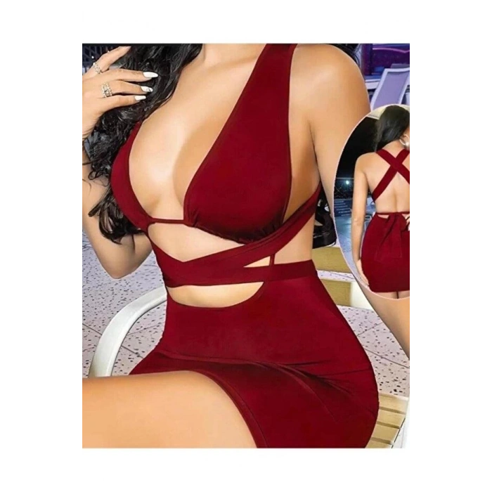 Kadın Kahverengi Elbise Fantezi 5080