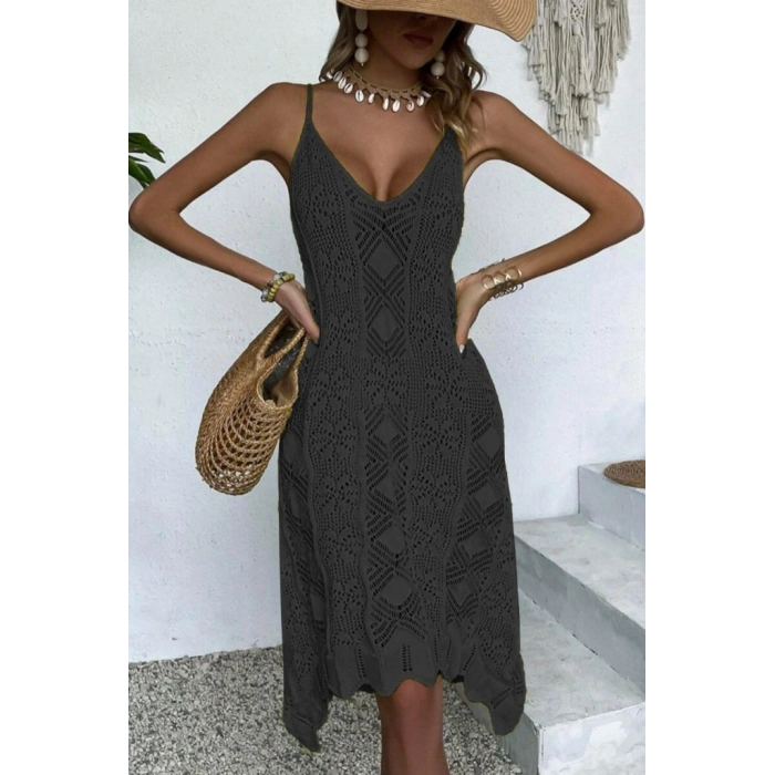 Kadın Kalın Askılı Triko Elbise