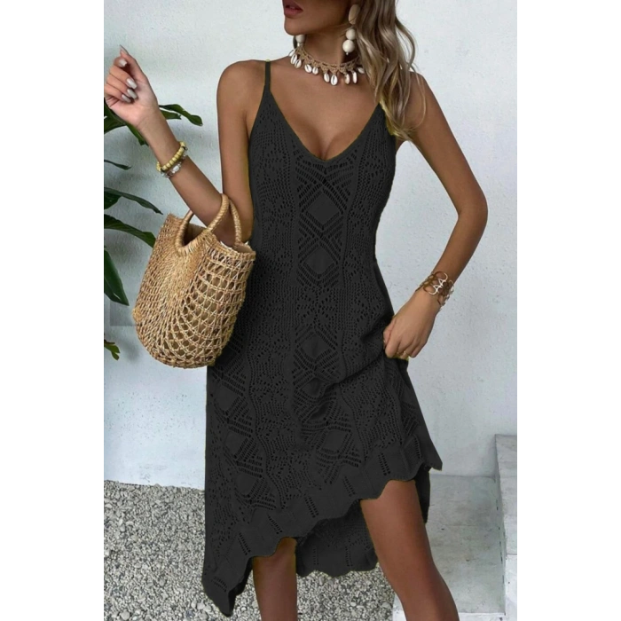 Kadın Kalın Askılı Triko Elbise