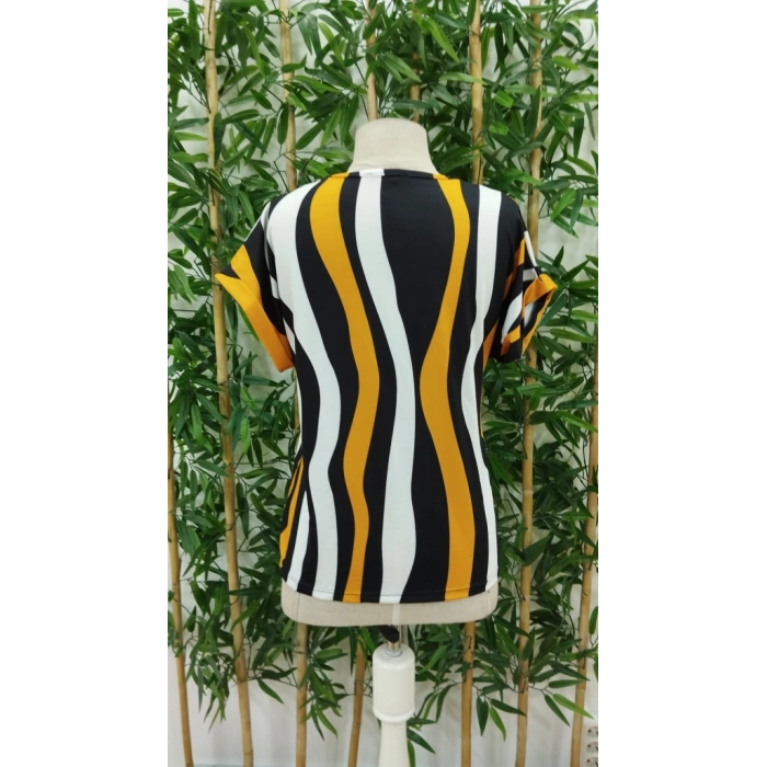 Kadın Kısa Yarasa Kol Bisiklet Yaka Süprem Bluz