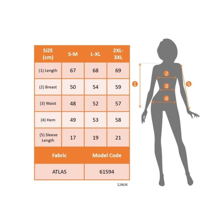 Kadın Kısa Yarasa Kollu Bisiklet Yaka çizgi Desenli Atlas Bluz