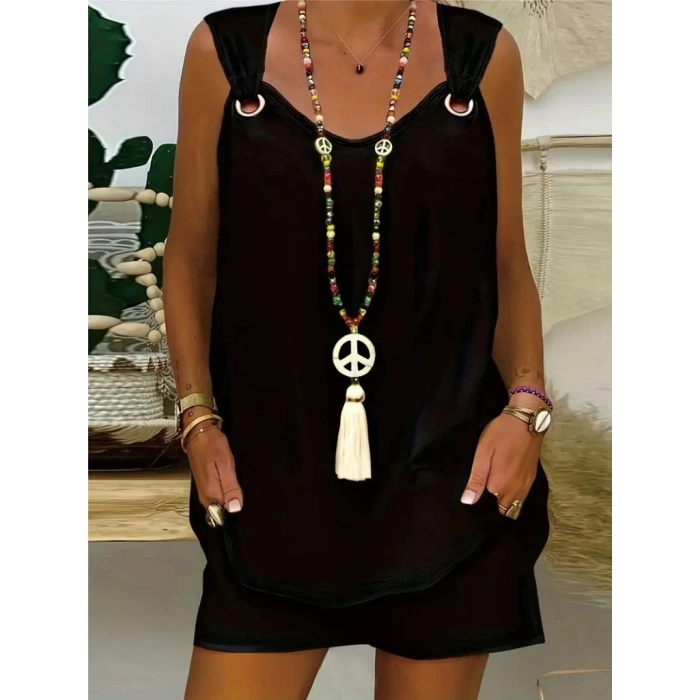 Kadın Kolsuz V Yaka Kuş Gözü Detay Bluz Short Aerobin Ikili Takım