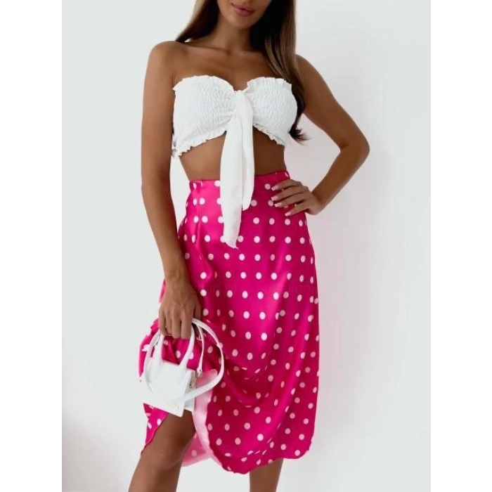 Kadın Mikro Kumaş Dijital Baskılı Midi Boy Etek