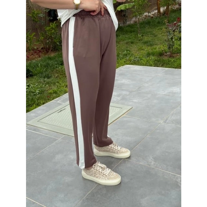 Kadın Modal Dokulu Kumaş Yanı şeritli Takım