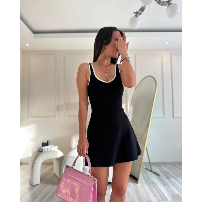 Kadın Modal Kumaş Askılı şortlu Elbise