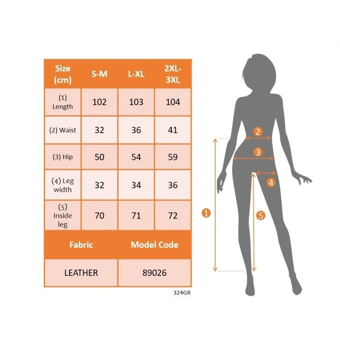 Kadın önden Fermuarlı Cepli Geniş Kesim Lame Deri Pantolon