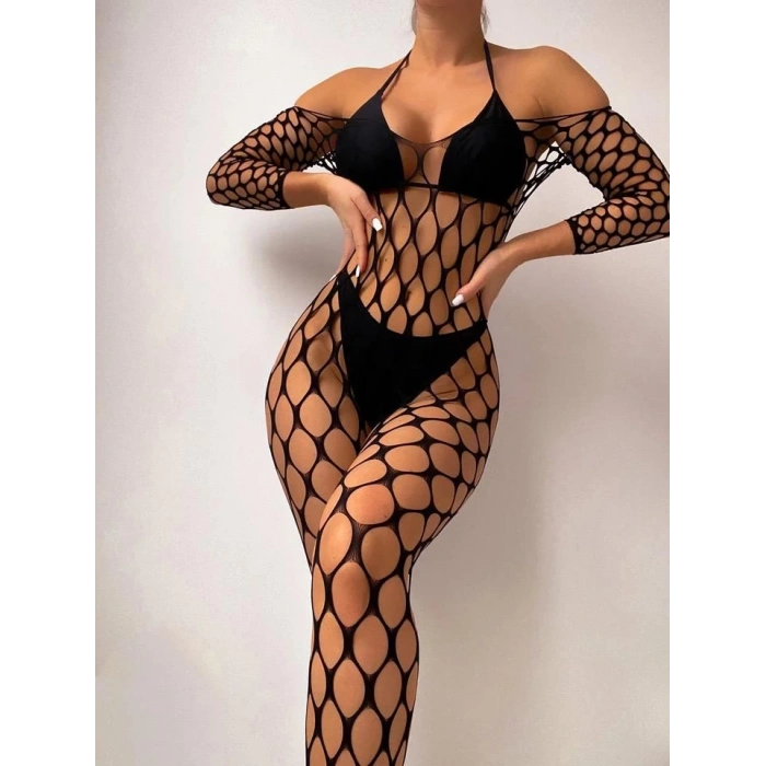 Pembe Kolları Tül Detaylı .Jartiyer Fantezi Takım 2020