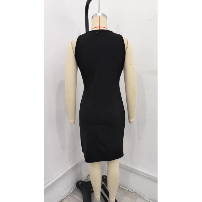 Kadın Sıfır Kol Pencere Ve Bel Detay Ithal Krep Elbise