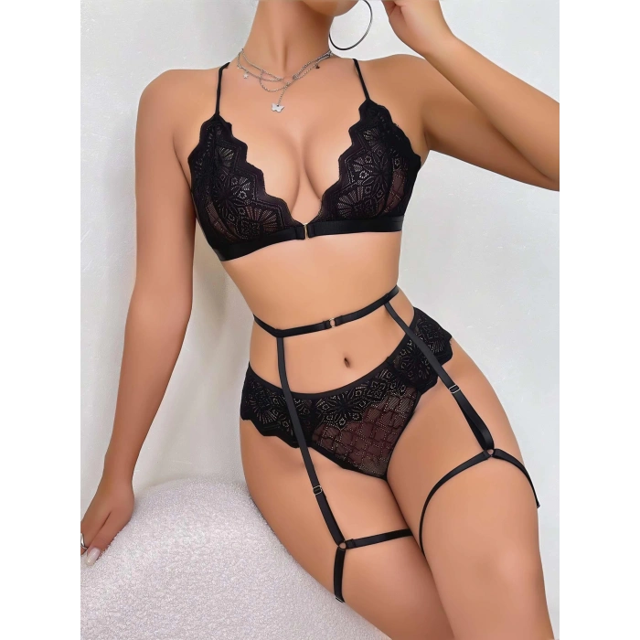 Kadın Siyah Fantezi Jartiyer 2148