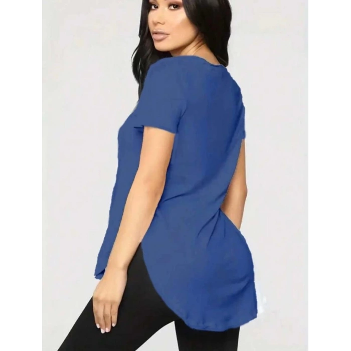 Kadın Türlü Viskon Kumaş Yırtmaç Detaylı Bluz