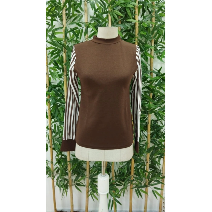 Kadın Uzun Kollu Balıkçı Yaka Bürümcük Bluz