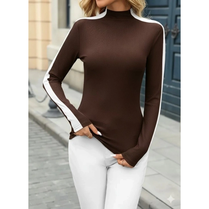 Kadın Uzun Kollu Balıkçı Yaka Kaşkorse Bluz