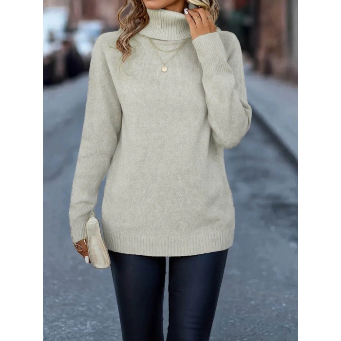 Kadın Uzun Kollu Balıkçı Yaka Triko Bluz