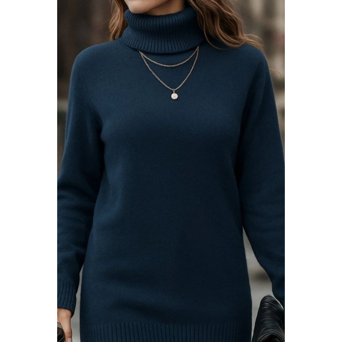 Kadın Uzun Kollu Balıkçı Yaka Triko Bluz