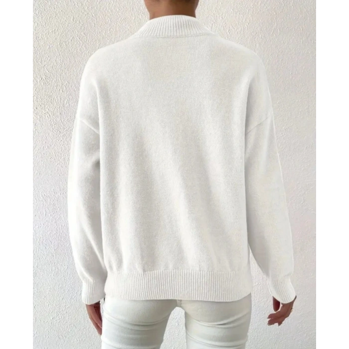 Kadın Uzun Kollu Balıkçı Yaka Triko Bluz