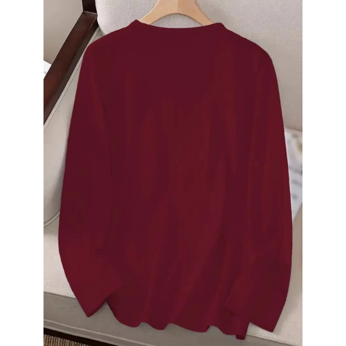 Kadın Uzun Kollu Bisiklet Yaka Ayçiçeği Desenli Viskon Bluz