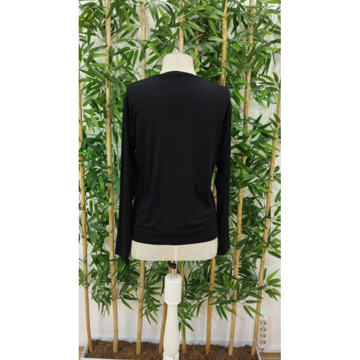 Kadın Uzun Kollu Bisiklet Yaka Baskılı Iki Iplik Bluz