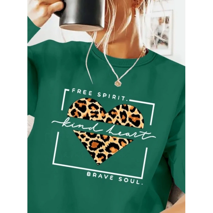 Kadın Uzun Kollu Bisiklet Yaka Desenli Viskon Iki Iplik Bluz