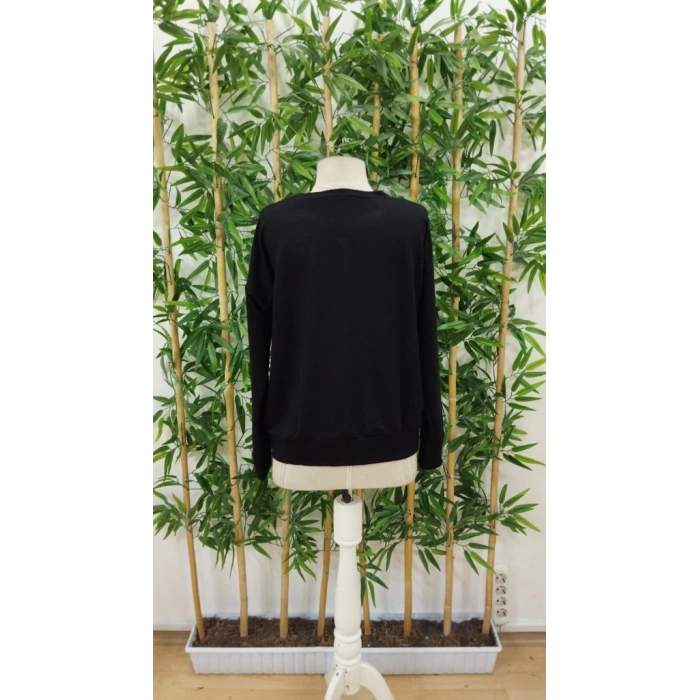 Kadın Uzun Kollu Bisiklet Yaka Desenli Viskon Iki Iplik Bluz