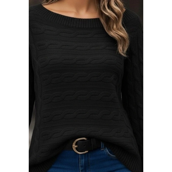 Kadın Uzun Kollu Bisiklet Yaka Pileli Ithal Krep Bluz