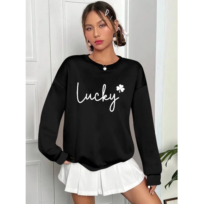 Kadın Uzun Kollu Bisiklet Yaka Viskon Iki Iplik Bluz