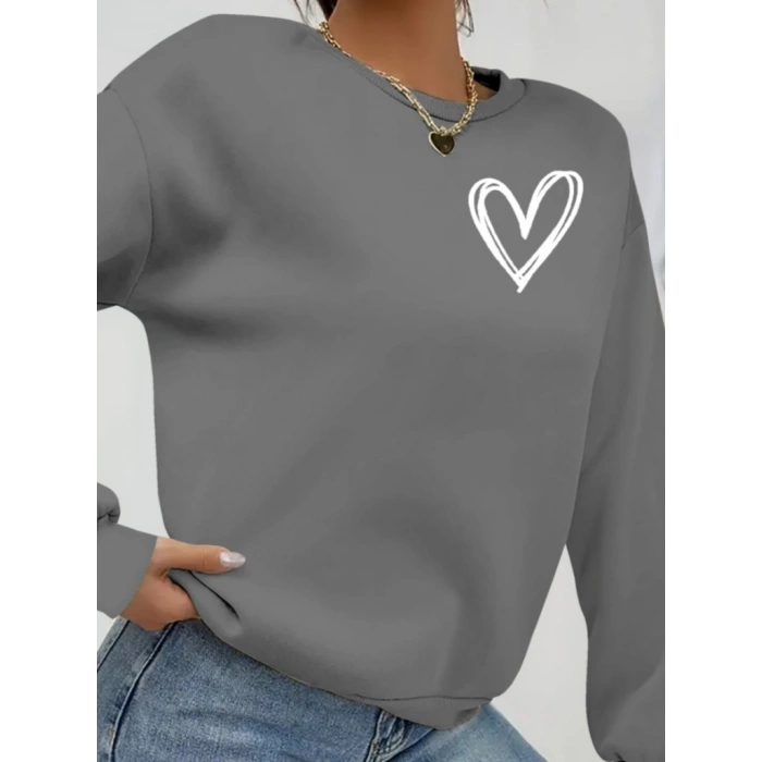 Kadın Uzun Kollu Bisiklet Yaka Viskon Iki Iplik Bluz