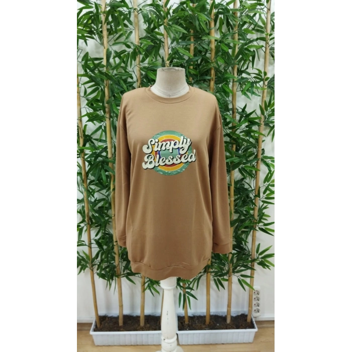 Kadın Uzun Kollu Bisiklet Yaka Yazılı Viskon Iki Iplik Elbise