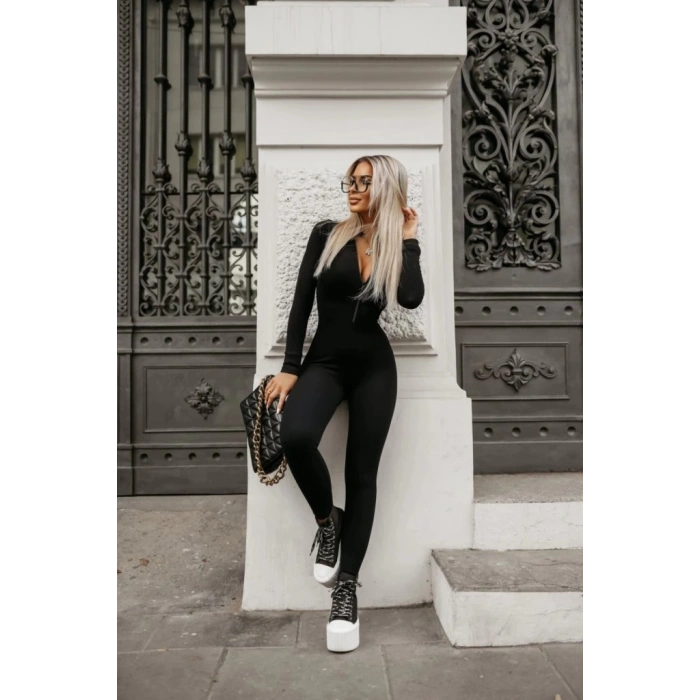 Kadın Uzun Kollu Fermuarlı Kaşkorse Tulum