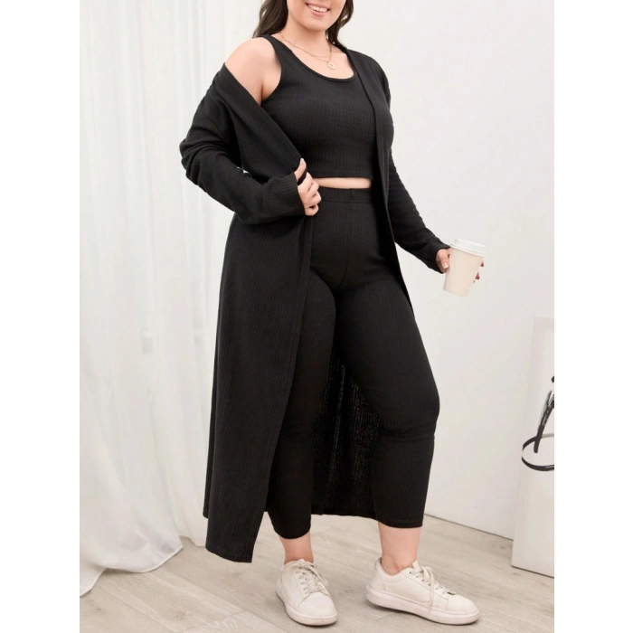 Kadın Uzun Kollu Hırka Atlet Ve Eşofman Yün Viskon üçlü Takım