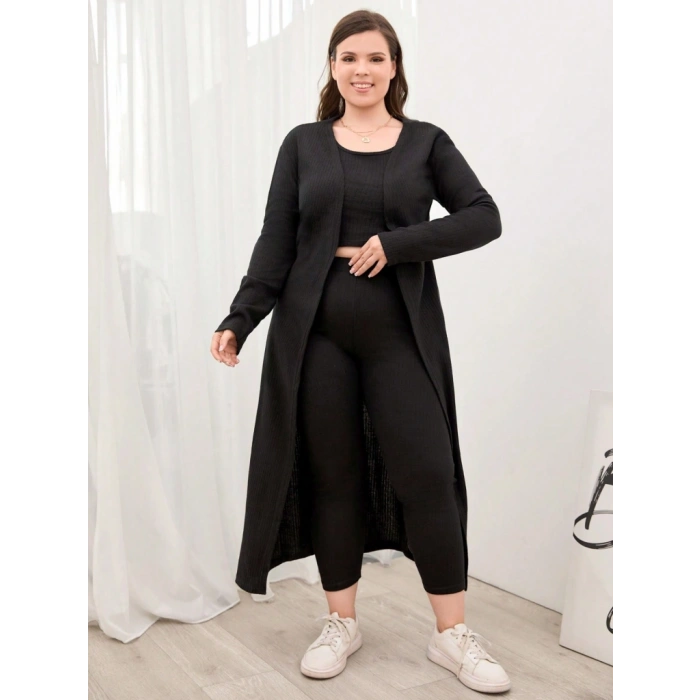 Kadın Uzun Kollu Hırka Atlet Ve Eşofman Yün Viskon üçlü Takım