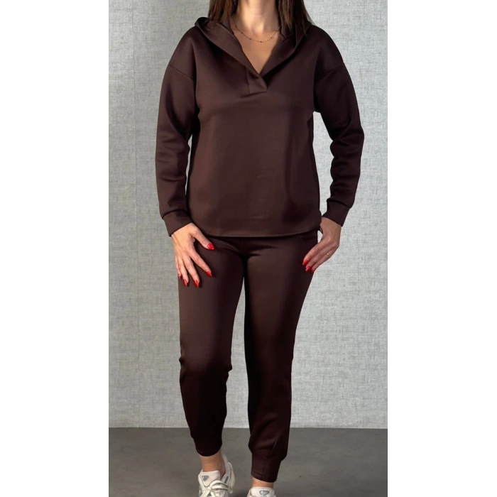 Kadın Uzun Kollu Kapüşonlu Ikili Takım