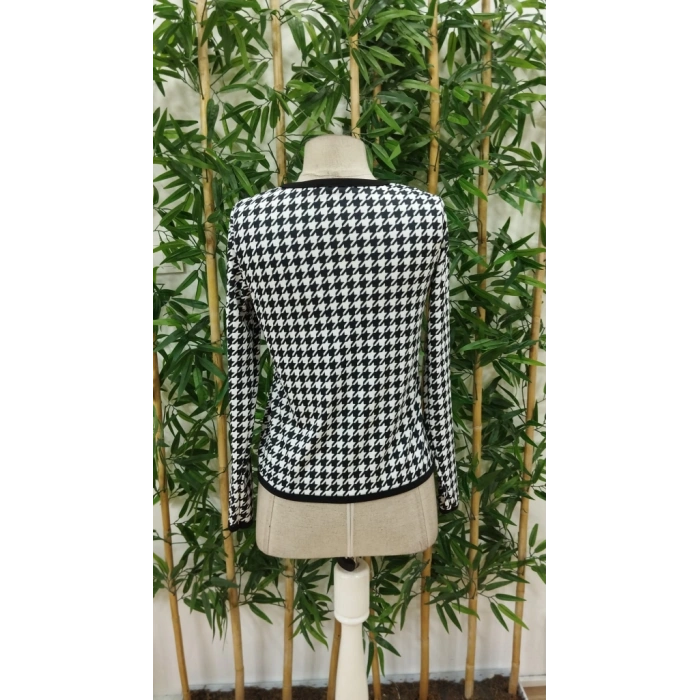 Kadın Uzun Kollu Kaz Ayağı Desenli şardonlu Dalgıç Ceket